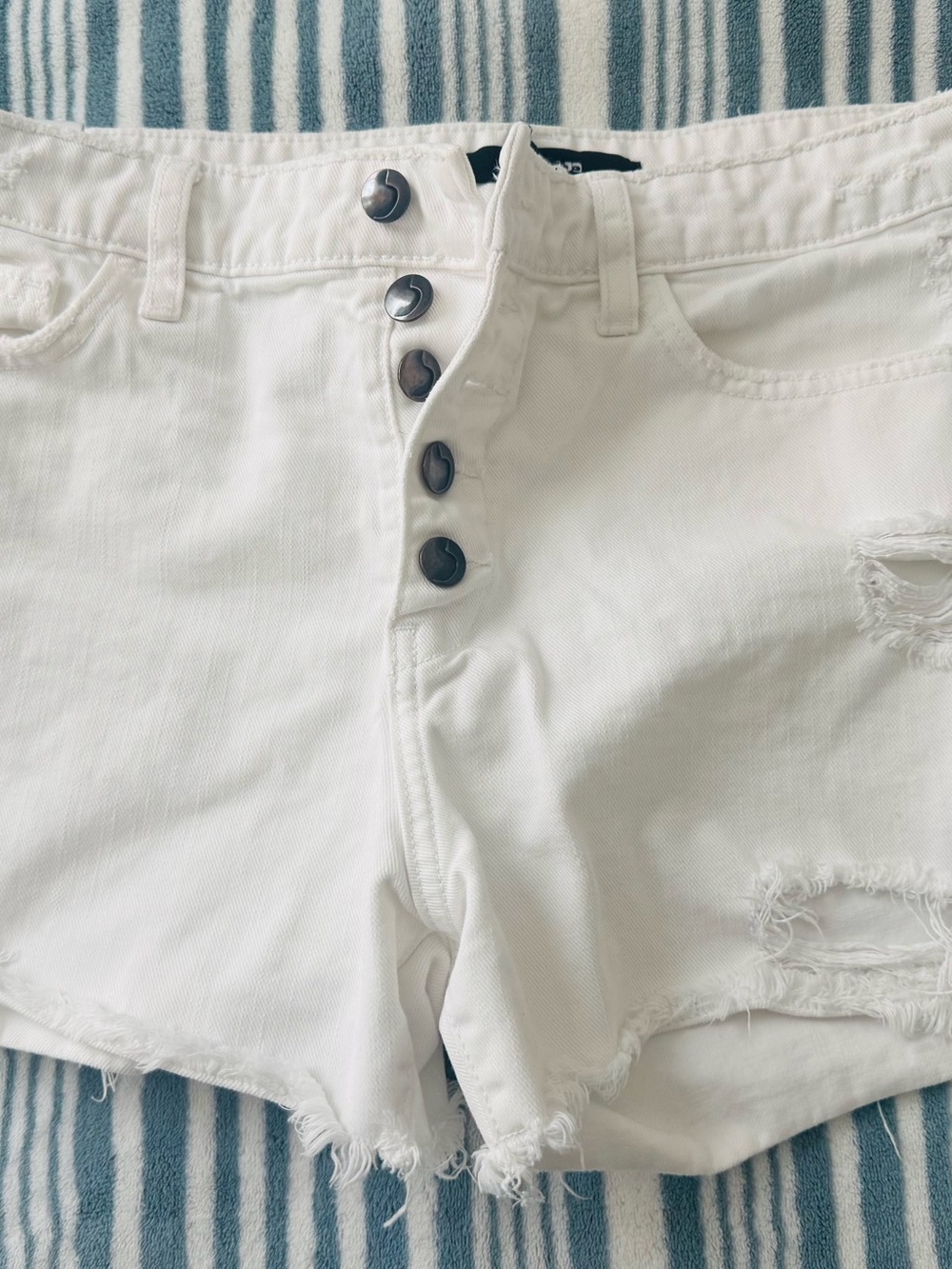 Joes Jeans White Low-Rise Distressed Women's Denim Shorts